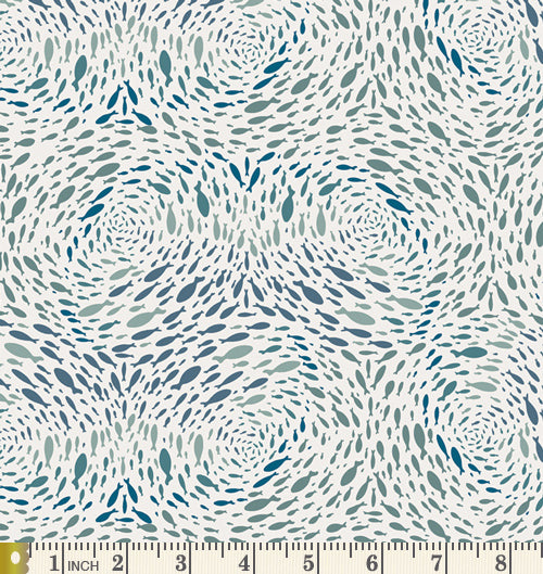 Skipping Stones Curated Bundle | Blue Gray Fabrics with Birds and Fish for Baby Boy's Quilt | Various Art Gallery Fabrics and Designers