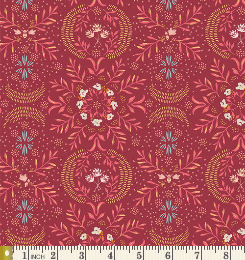 In Abundance Curated Bundle | Gold Navy Green Floral Fabrics | Indie Folk by Pat Bravol | Deep Rich Fat Quarters | Half Yard Bundle | AGF
