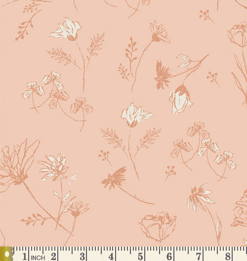 Peach Cobbler Curated Bundle | Peach Beige Floral Quilt Fabric | Velvet Bookish | Soft Pastel Colors | Various Art Gallery Fabrics