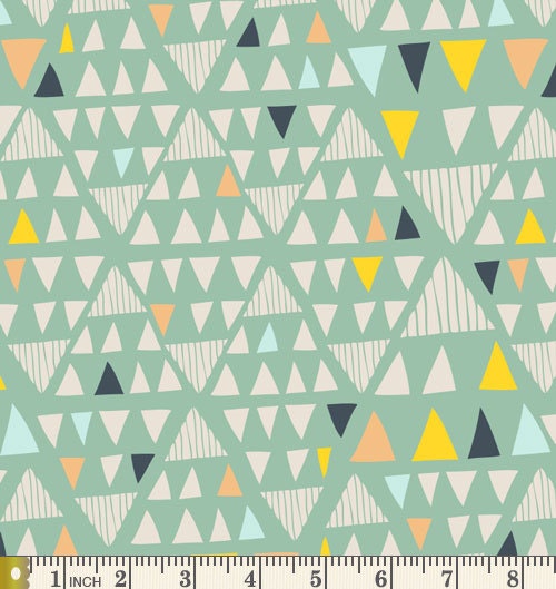 Mojave Aloe | Morning Walk | Leah Duncan | Art Gallery Fabric | MWK-2116 | Southwestern Geometric with Triangles Arrows | Sold by 1/2 yard
