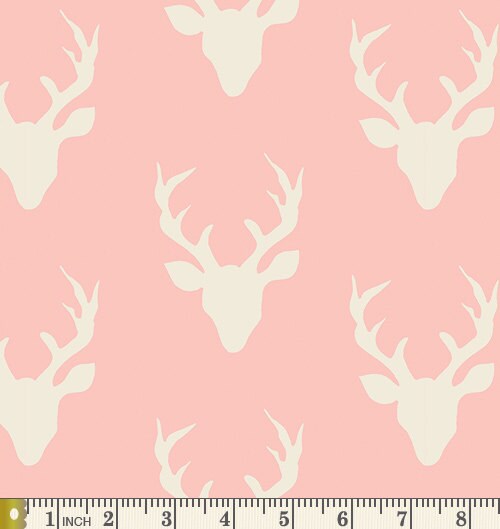 Mint Pink Peach Woodland Quilt Bundle | Hello Bear Fabrics for Girls | Forest Animals Nursery Fabrics | Bonnie Christine | Fat Quarters
