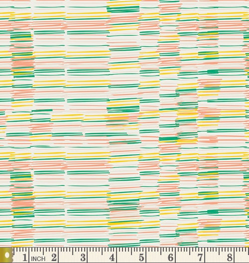 7 FABRIC BUNDLE -  (Mint Peach Yellow) - AGF - Bonnie Christine - Leah Duncan - Pastels Birds Flowers - Quilting Cotton