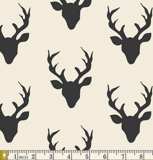 Blue Gray Black Woodland Quilt Bundle | Hello Bear | Lambkin | Deer Heads | Fat Quarters for Men | Trees Birds Hunting | Art Gallery Fabrics
