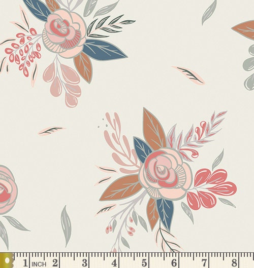 Modern Christmas Fabric Bundle | Winter Theme Fabrics for Girl's Quilt | Blue Pink Gray Quilt Bundle | Little Town | Art Gallery Fabrics