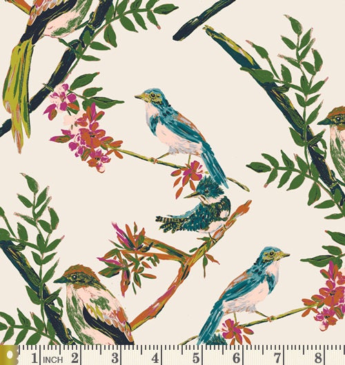 Blue and Green Quilt Bundle with Birds | Bloomsbury Bird Fabric | Cool Palette Fat Quarters | Half Yard Bundle | Art Gallery Fabrics AGF