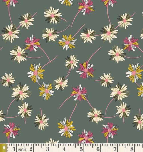 In Abundance Curated Bundle | Gold Navy Green Floral Fabrics | Indie Folk by Pat Bravol | Deep Rich Fat Quarters | Half Yard Bundle | AGF