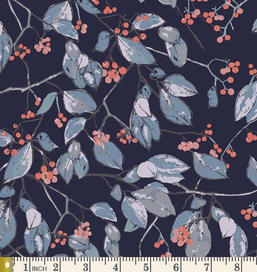 Blue Quilt Bundle with Birds and Flowers by Bari J | Bloomsbury Bird Fabric | Cool Palette Fat Quarters | Half Yard Bundle | Art Gallery AGF