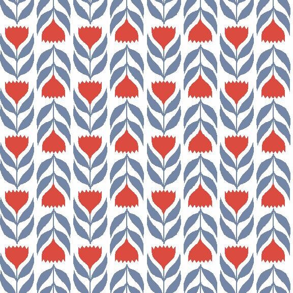 CANVAS | Organic Cotton Canvas | Simple Life | Monaluna Fabrics | Home Dec Fabric with Flowers | Rosa Red White Blue Floral Fabric