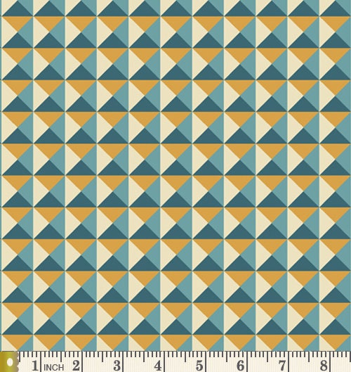 Nouveau Geo Blue | Splendor | Bari J.  | Art Gallery Fabric | SPL-40016 | Art Deco Geometric Quilting Fabric | Sold by 1/2 yard
