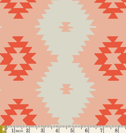 Southwestern Quilt Bundle | Native American Fabrics | Tribal Quilt Fat Quarters | Red Cream Geometric | Art Gallery Fabrics