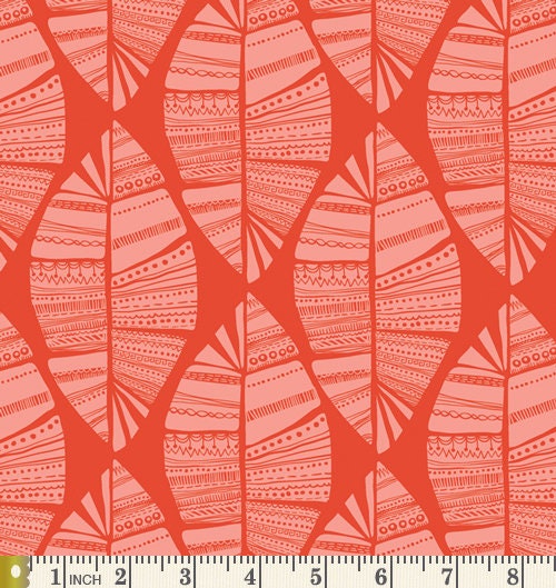 Southwestern Quilt Bundle | Native American Fabrics | Tribal Quilt Fat Quarters | Red Cream Geometric | Art Gallery Fabrics