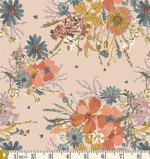 Gemstone Garden Custom Bundle | Rich Earth Tones Floral Fabrics | Garden Flowers | Little Clementine | Rust Gray Blue | Art Gallery Fabrics