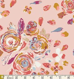 Swifting Flora Rosewood | Rosewood Fusion | Maureen Cracknell | Art Gallery Fabrics | FUS-RW-1900 | Painted Flowers | Sold by the 1/2 Yard