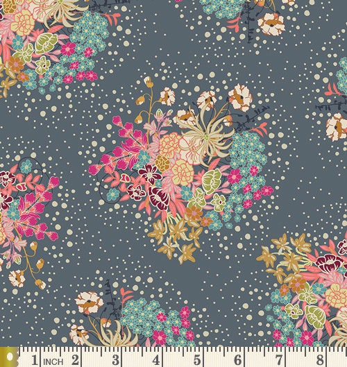 Gemstone Garden Custom Bundle | Rich Earth Tones Floral Fabrics | Garden Flowers | Little Clementine | Rust Gray Blue | Art Gallery Fabrics