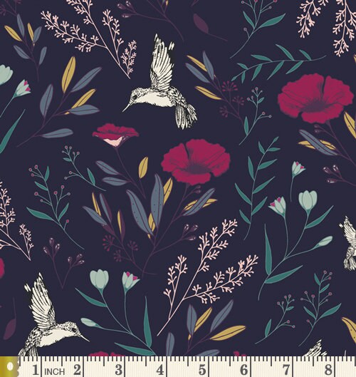 Pretty Perfect Plum Custom Bundle | Navy Plum Pink | Mystical Land Nightfall | Maureen Cracknell | Birds Moons Umbrella | Art Gallery AGF