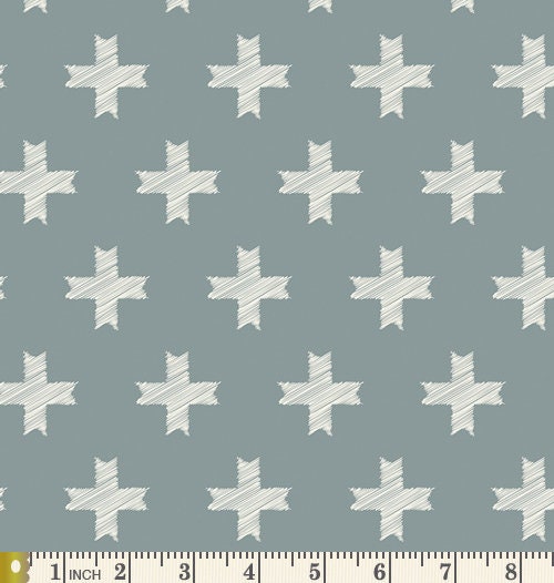 Unn Cross Silver | Heartland | Pat Bravo | Art Gallery Fabrics | HRT-95302 | Scandinavian Cross Quilting Fabric | Sold by the 1/2 Yard