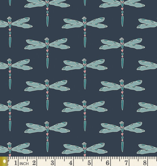Blueberry Pie Curated Quilt Bundle | Gray Ivory Blue | Fat Quarters for Baby Boys | Birds Dragonflies Nature | Art Gallery Fabrics