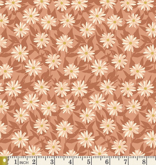 Pots and Petals Curated Bundle | Brown Peach Pink Floral Fabrics | Fat Quarter Half Yard Bundles | Rosewood Fusion | Art Gallery Fabrics
