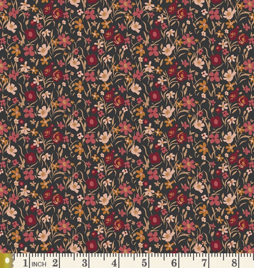English Countryside | Traditional Colors | Red Brown Black Floral Quilt Fabrics | Fat Quarter Bundle | Various AGF Prints