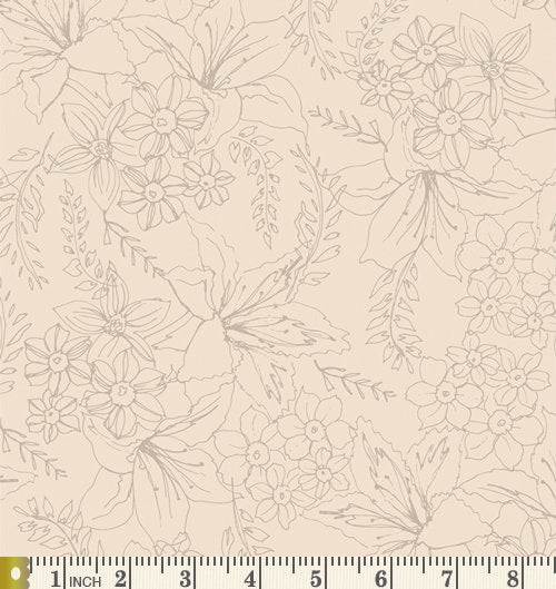 Mint Condition Curated Bundle | Pastel Colors | Tan Cream Mint Green Floral Quilt Fabrics | Various Art Gallery Fabrics and Designers