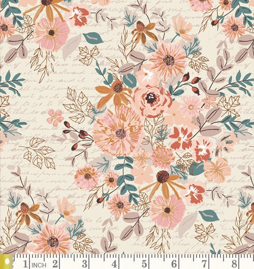 Noteworthy Curated Bundle | Green Blush Peach Floral Quilt Fabric | Bookish Sharon Holland | Birds | Various Art Gallery Fabrics