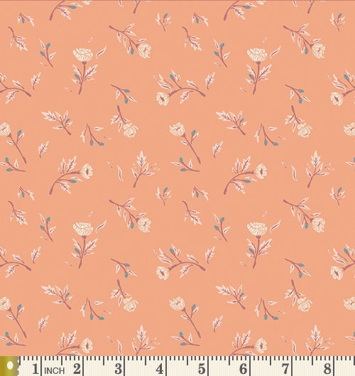 Peach Cobbler Curated Bundle | Peach Beige Floral Quilt Fabric | Velvet Bookish | Soft Pastel Colors | Various Art Gallery Fabrics
