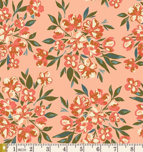 Birdsongs Curated Bundle | Boho Quilt Fabrics | Sienna Teal Orange Floral Quilt with Birds | Earthy Colors | Various AGF Prints and Solids