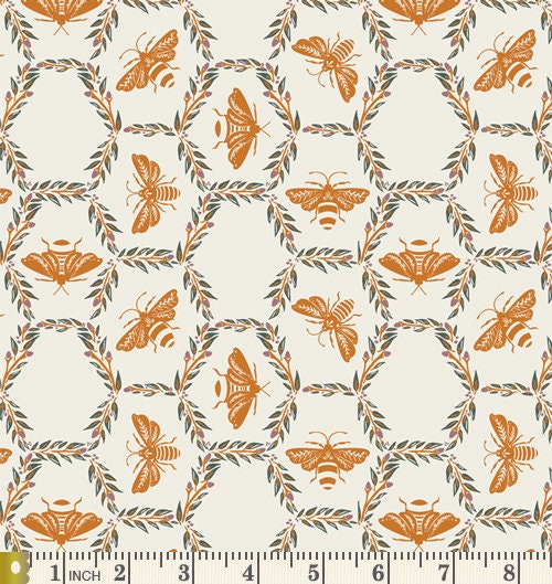 The Birds and the Bees Curated Bundle | Rust Black Cream Blue Floral Quilt Fabrics | Various Art Gallery Fabrics and Designers
