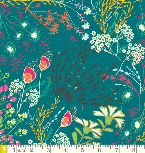 Cool Breeze Curated Quilt Bundle | Blue Green Floral Fabrics | Cool Colors | Various Art Gallery Fabrics and Designers