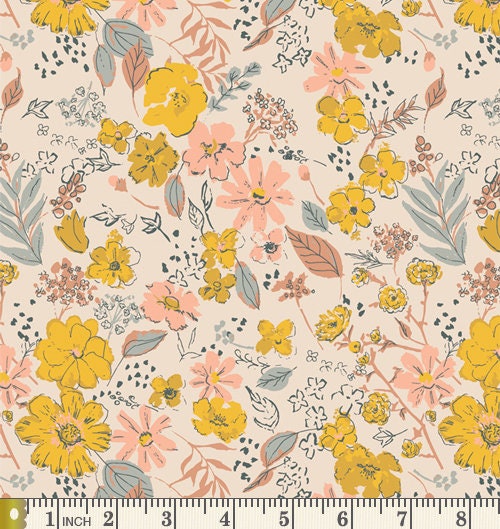 Kitchen Table Curated Bundle | Blue Peach Yellow Floral Fabric | Shine On Sharon Holland | Various Art Gallery Collections and Designers