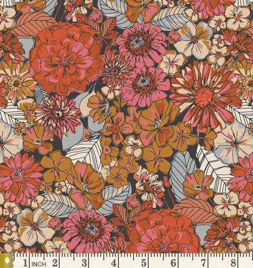 Tea and Biscuits Curated Bundle | Indie Folk Earthen | Gray Gold Red Florals | Various Art Gallery Fabrics Designers and Collections