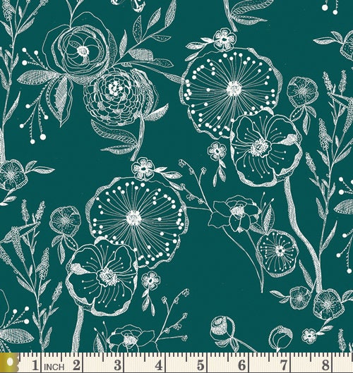 Sunday Morning Hike Curated Bundle | Green Blue Brown Floral Quilt Bundle | Bright Colors | Various Art Gallery Designers