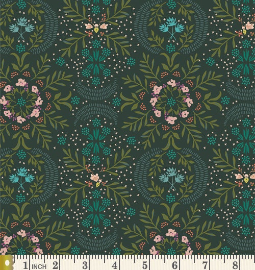 Sunday Morning Hike Curated Bundle | Green Blue Brown Floral Quilt Bundle | Bright Colors | Various Art Gallery Designers