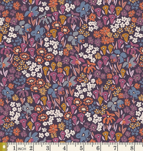 Morning Light Curated Bundle | Lavender Navy Floral Fabrics | Birds Floral | FQ Half Yard Bundles | Various AGF Designers and Collections