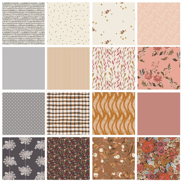 English Countryside | Traditional Colors | Red Brown Black Floral Quilt Fabrics | Fat Quarter Bundle | Various AGF Prints
