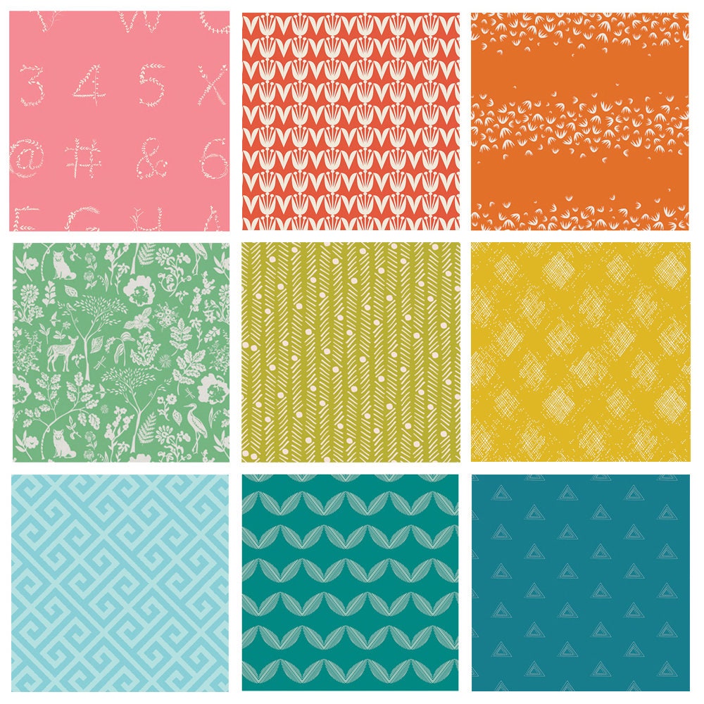 Rainbow Connection | Bright Colors | Art Gallery Fabrics | Fat Quarter Bundle | Simple Print Fabrics for Quilting | Various Sizes