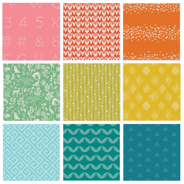 Rainbow Connection | Bright Colors | Art Gallery Fabrics | Fat Quarter Bundle | Simple Print Fabrics for Quilting | Various Sizes