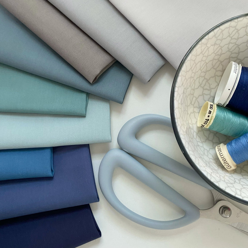 Easing Into It Curated Bundle | Cool Colors | Blue Green Gray Solid Quilt Fabrics | Various Art Gallery Solid Fabrics