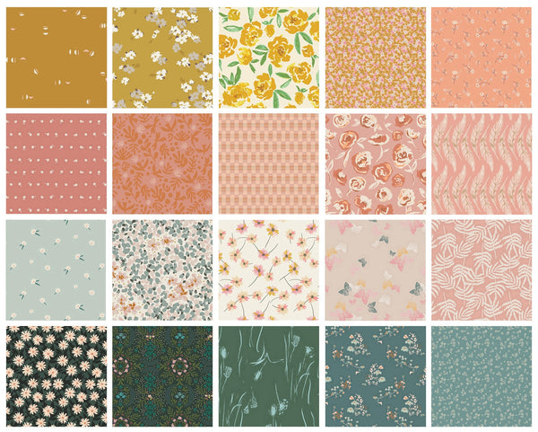 A New Day Curated Bundle | Green Pink Yellow Floral Fabrics | Various AGF Designers and Collections