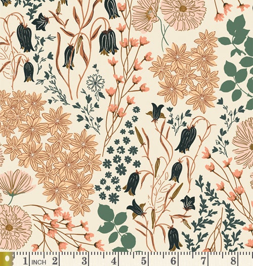 For Simplicity's Sake Curated Bundle | Brown Peach Gray Floral Fabrics | Various Art Gallery Designers and Collections