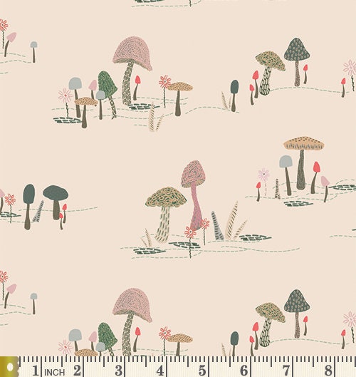 Forest Stroll | All is Well | AGF Studio | ALW-22409 | Woodland Mushrooms | Sold by the 1/2 yard