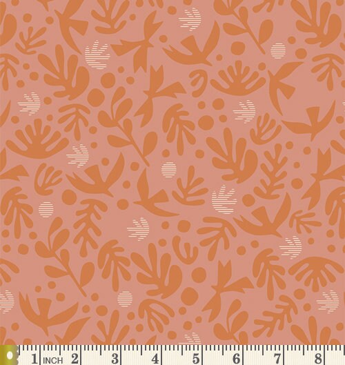 Falling Leaves Curated Bundle | Coral Brown Floral Fabrics | Various AGF Designers and Collections