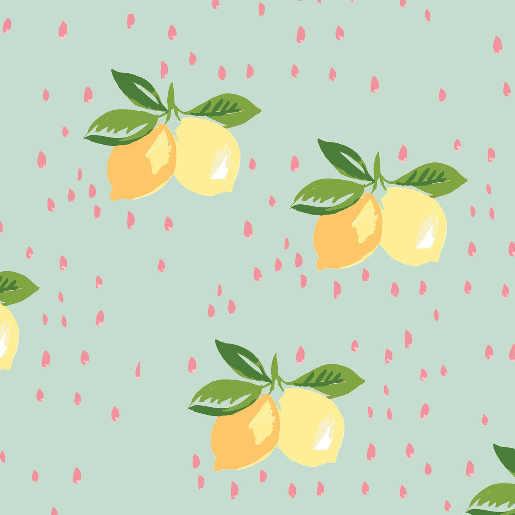 Lemons | Bloom | By the 1/2 Yard | Organic Cotton Quilt Fabric for Nursery | Monaluna Fabrics