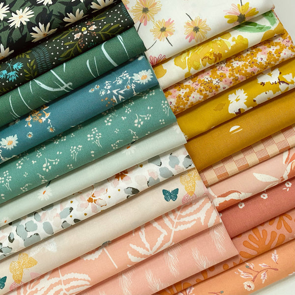 A New Day Curated Bundle | Green Pink Yellow Floral Fabrics | Various AGF Designers and Collections