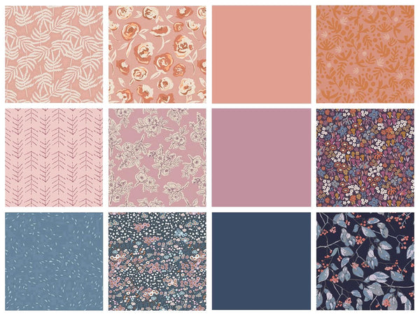 Pure Contentment Curated Bundle | Blue Coral Lavender Floral Fabric | Various Art Gallery Collections and Designers