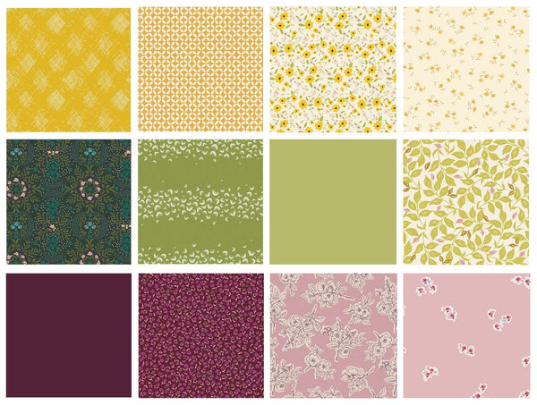 Catching Rays Curated Bundle | Green Yellow Purple Floral Quilt Bundle | Various Art Gallery Designers and Collections