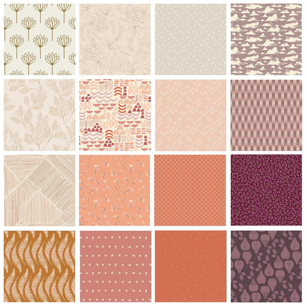 Greenhouse Darlings Curated Quilt Bundle | Bonnie Christine AGF Studio | Flowers Fruit | Coral Plum Terra Cotta | Various AGF Fabrics