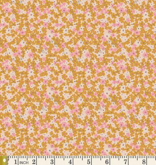 A Scoop of Sherbet Curated Bundle | Yellow Pink Orange Floral Quilt | Pastel Colors | Various AGF Prints and Solids