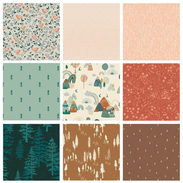 Arbor Day Curated Bundle | Green Brown Forest Fabrics | Various Art Gallery Fabrics and Designers