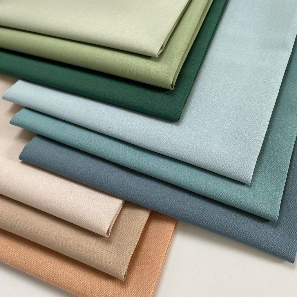 Natural Instincts Curated Bundle | Earth Tones | Blue Green Beige Solid Quilt Fabrics | Various Art Gallery Solid Fabrics